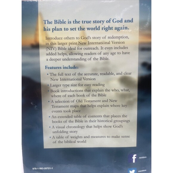 Larger Print Bible-NIV by Zondervan used - Picture 7 of 10